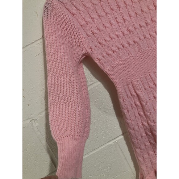 Girls Pink Cable Knit Sweater Dress Size 9Y Long Sleeve Soft Cute - Picture 6 of 6